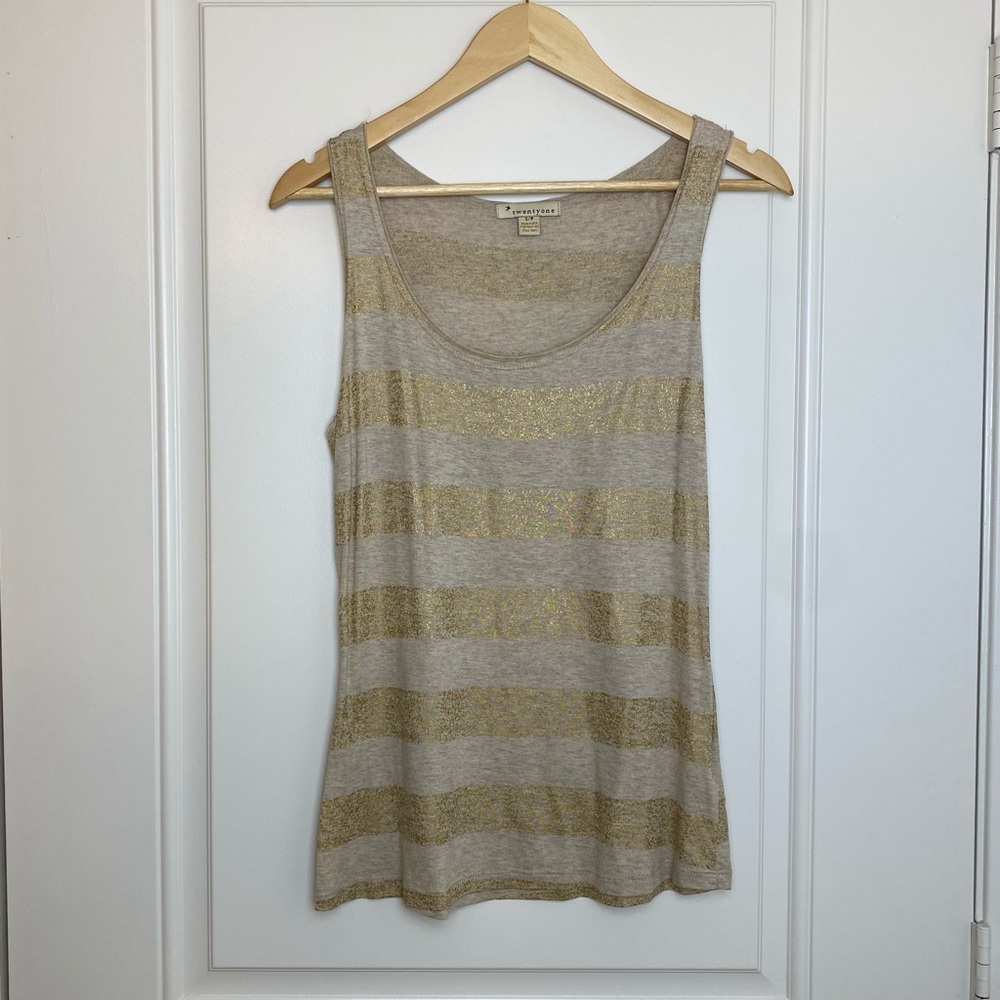 3/$30 Forever 21 Gold Stripe Tank Top S